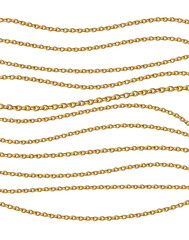 Gold necklaces Isolated on white. Golden chain illustration. Golden necklace for ads, flyers, web site, sale banners.	