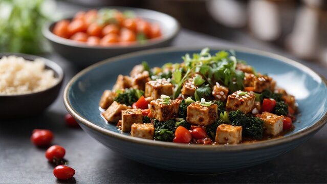 egetarian Ma Po Tofu A vegetarian version of the classic Mapo Tofu dish 