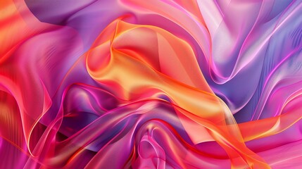 Fototapeta premium Waves of abstract gradient color lines create a dynamic spectrum 