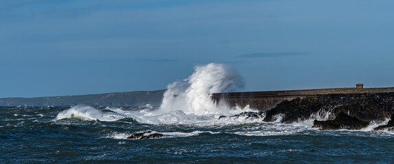 crashing wvaes at Holyhead Breakwater Anglesey