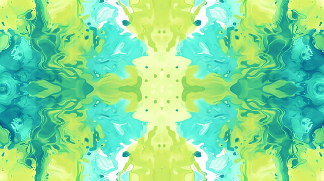 Kaleidoscope of color in turquoise and lime, vibrant travel brochure backdrop.