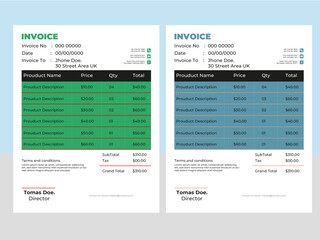 Free vector minimal invoice template Design
