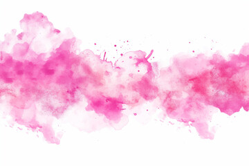Abstract pink thick watercolor splash on white background, minimalist style, red paint splash isolated