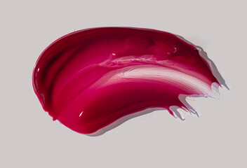 Vine cherry lip gloss smudge texture on light gray background