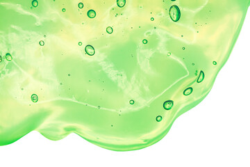 Cosmetic green gel or lotion or hyaluronic acid transparent gel  texture background