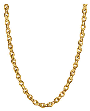 Gold necklaces Isolated on white. Golden chain vector illustration. Golden necklace for ads, flyers, web site, sale banners.	