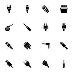 Plug icon - Expand to any size - Change to any colour. Perfect Flat Vector Contains such Icons as power cable, pin, socket, electricity, connector, jack, dvi, usb, hdmi, vga and more