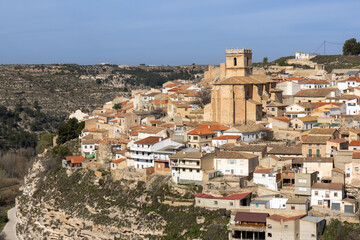 Jorquera,  Church of Our Lady of the Assumption, Albacete autonomous community of Castilla-La Mancha, Spain. Viewpoint