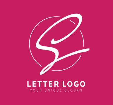 s letter logo design. Hand drawn calligraphy sign. Logotype design for your unique brand.