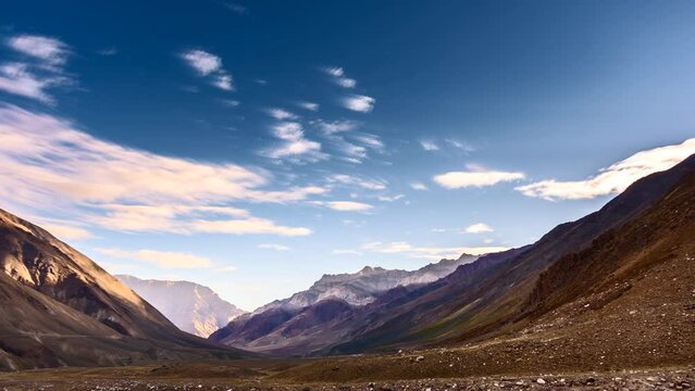 Beautiful timelapse of baldar in spiti valley during Pin Bhaba trek in Himachal Pradesh, India