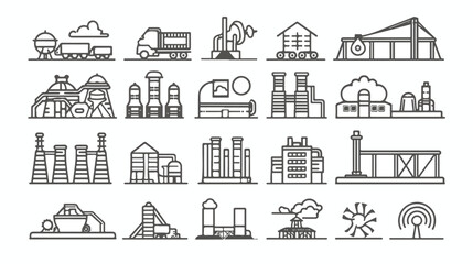 Vector heavy and power industry ultra modern outline