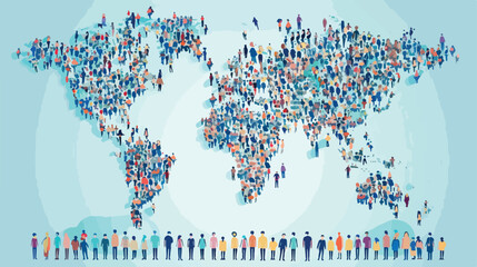Vector illustration of social and demographic world m