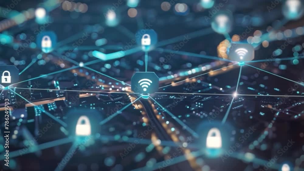 Poster Interconnected Network of Lines With Padlocks