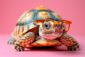 Tolini the tortoise with glasses