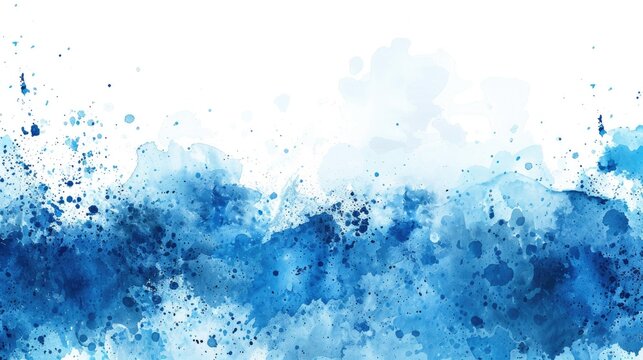 Abstract Watercolor Banner with Blue Banner Design Classic Batik Backgrounds and Splattered Dirty Watercolour Art