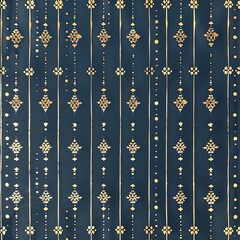 seamless pattern of blue diamond wire mesh gold crosses