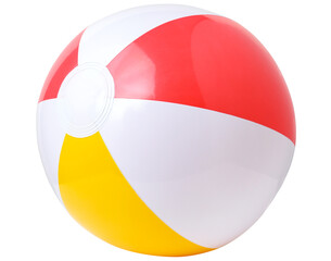 Inflatable Beach Ball isolated on a transparent background.