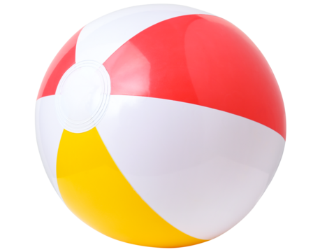 Inflatable Beach Ball isolated on a transparent background.