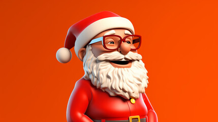 Cute Santa Claus cartoon character on red background illustration

