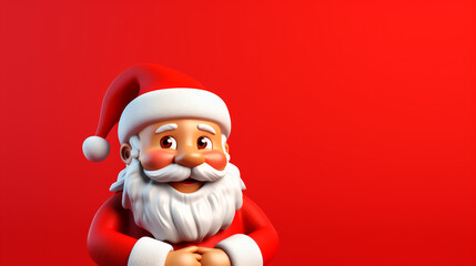 Cute Santa Claus cartoon character on red background illustration
