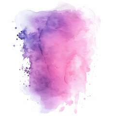 Abstract pink and purple thick watercolor splash on white background, minimalist style, abstract...