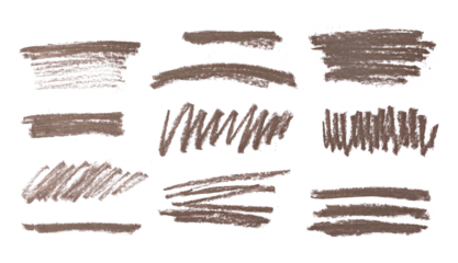 Grunge chalk hand draw in shape lines, spiral and scribbles isolated on white