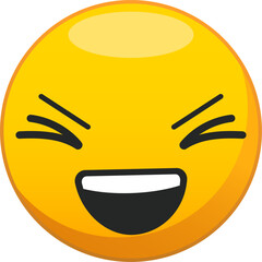 Vector illustration of yellow laugh face.