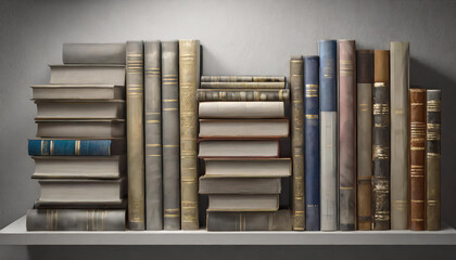 Bücher in einem Regal, fotorealistisch
