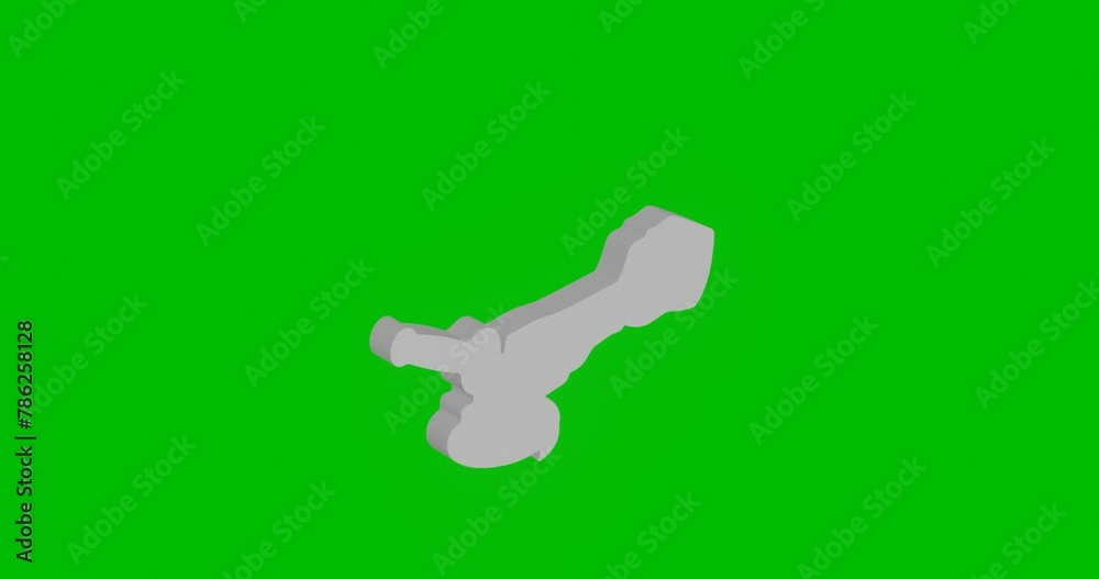 Poster animation of rotation of a white cordless angle grinder symbol with shadow. simple and complex rotat