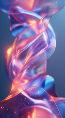 Naklejka premium Ethereal light ribbon curl, embodying innovation for a smart home device launchgradient scheme