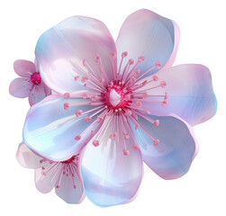 PNG Blossom iridescent flower petal plant. - obrazy, fototapety, plakaty