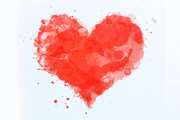 red heart made of splashes