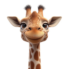 Isolated Cute Giraffe on a Clear PNG Canvas, Generative AI