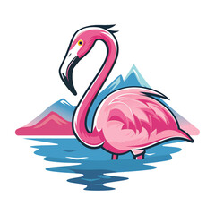 flaminggo logo in cartoon style