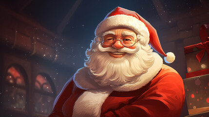 Santa Claus illustration, Merry Christmas

