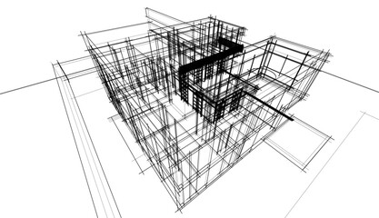 house building sketch architecture vector illustration