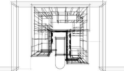 house building sketch architecture vector illustration