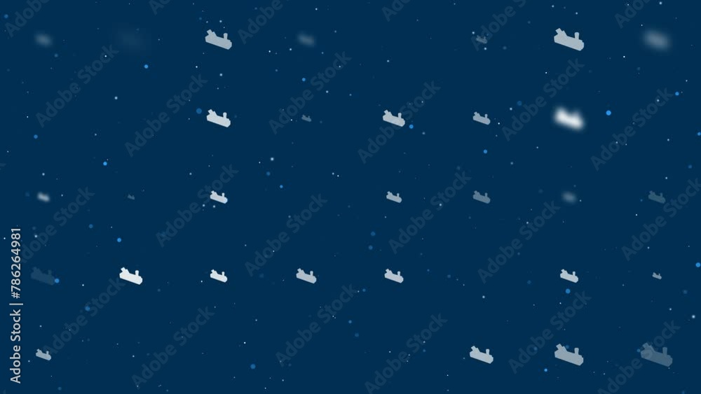 Poster template animation of evenly spaced carpentry planer symbols of different sizes and opacity. animati