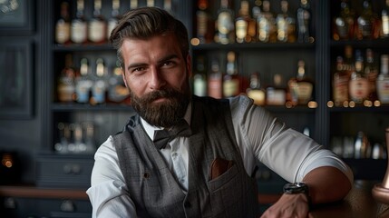 Colleagues smiling at the camera in a bar