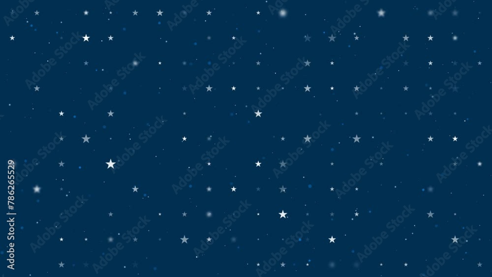 Poster template animation of evenly spaced star symbols of different sizes and opacity. animation of transp