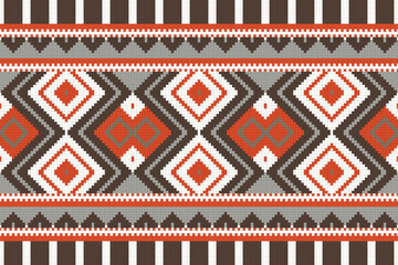 Ikat Fabric Paisley Embroidery Background. Ikat Damask Geometric Ethnic Oriental Pattern traditional.aztec Style Abstract Vector illustration.design for Texture,fabric,clothing,wrapping,sarong.