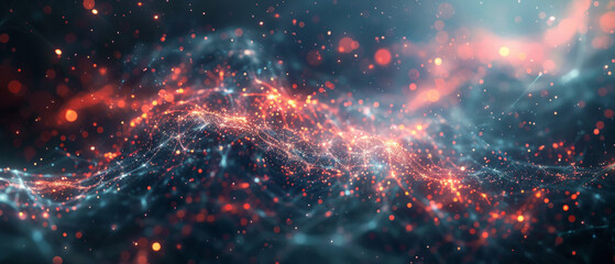 Abstract digital background for technological processes, neural networks, AI, digital storages, sound and graphic forms, science, and education.