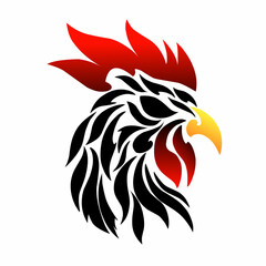 graphic vector illustration of tribal art design rooster head clip art