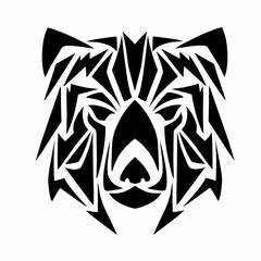 Obraz premium vector graphic illustration of tribal art design of a bear's head on a white background