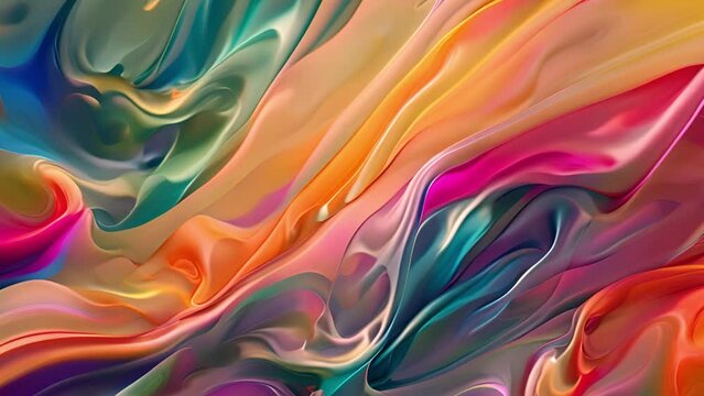Vibrant Silk Fabric Waves in an Abstract Display