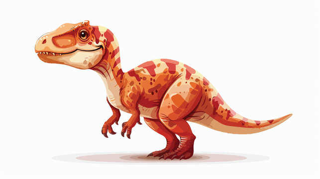 Little cute dinosaur Vector illustration isolated on white
