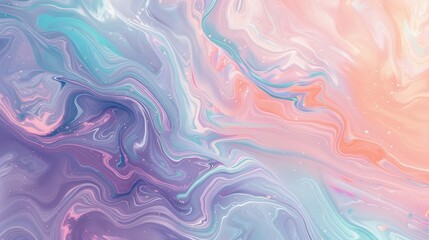 Abstract watercolor-inspired gradient in pastel swirls of lavender, aqua, and peach with a grainy...