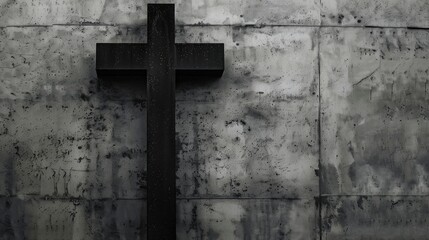 Abstract Minimalism Geometric Contrast of a cross paper textured church poster