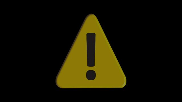 Animation of a danger warning sign with an exclamation mark symbol
