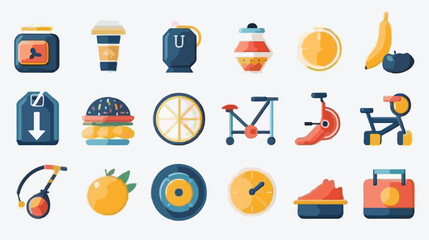 Modern lifestyle and sport workout color flat icons 